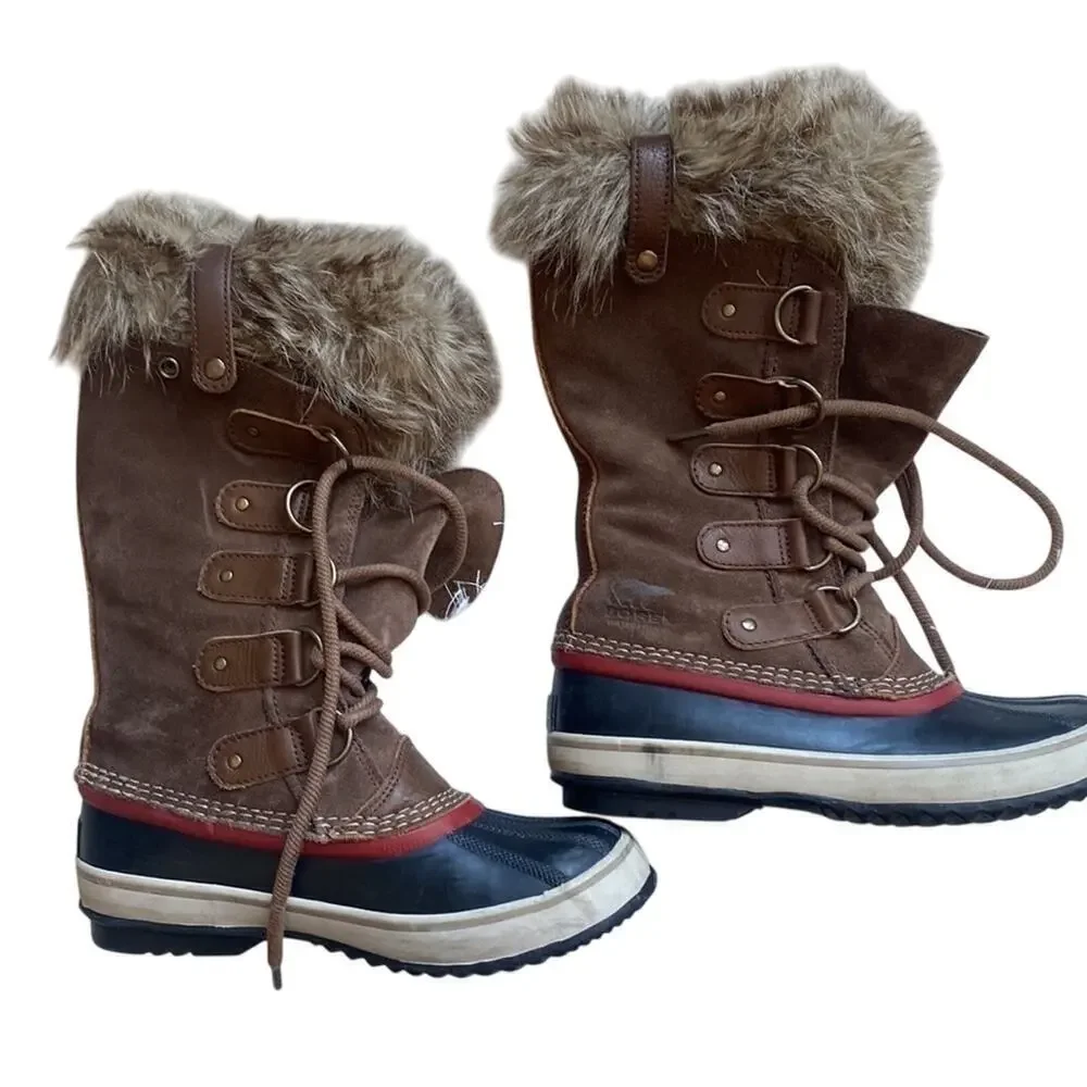 Sorel Joan of Arctic Faux Fur Trimmed Snow Boots Size 7